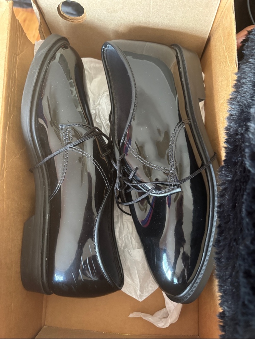 Classic Men's Black Patent Derby Shoes